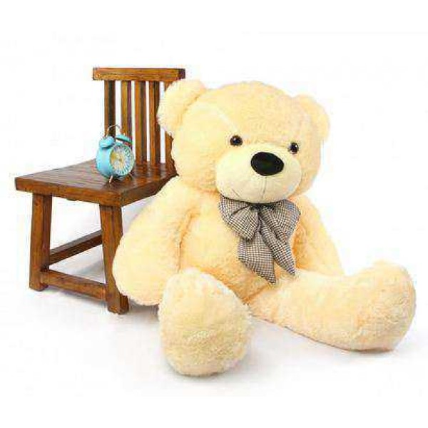 Peach 3.5 Feet Bow Teddy Bear